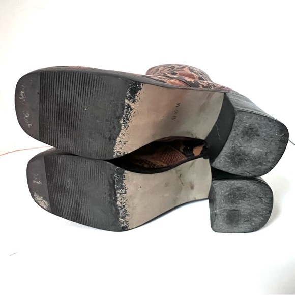 Durango Boots Genuine Leather Platform Western Snake Print Size 8.5 Brown Black - Picture 9 of 10